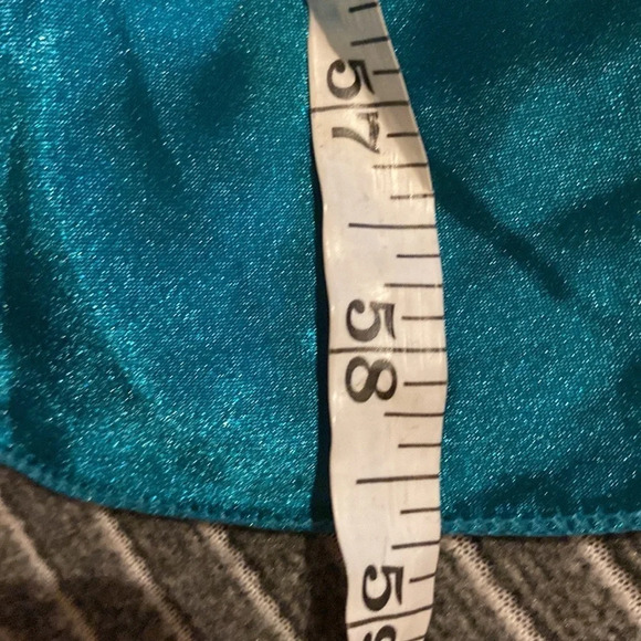 Vintage Teal Olga style lace trim long sleeve  night dress Sz M - Picture 11 of 16